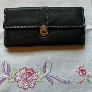 🖤 Harrods London Leather Wallet Cardholder 100% Authentic Signature Logo’s